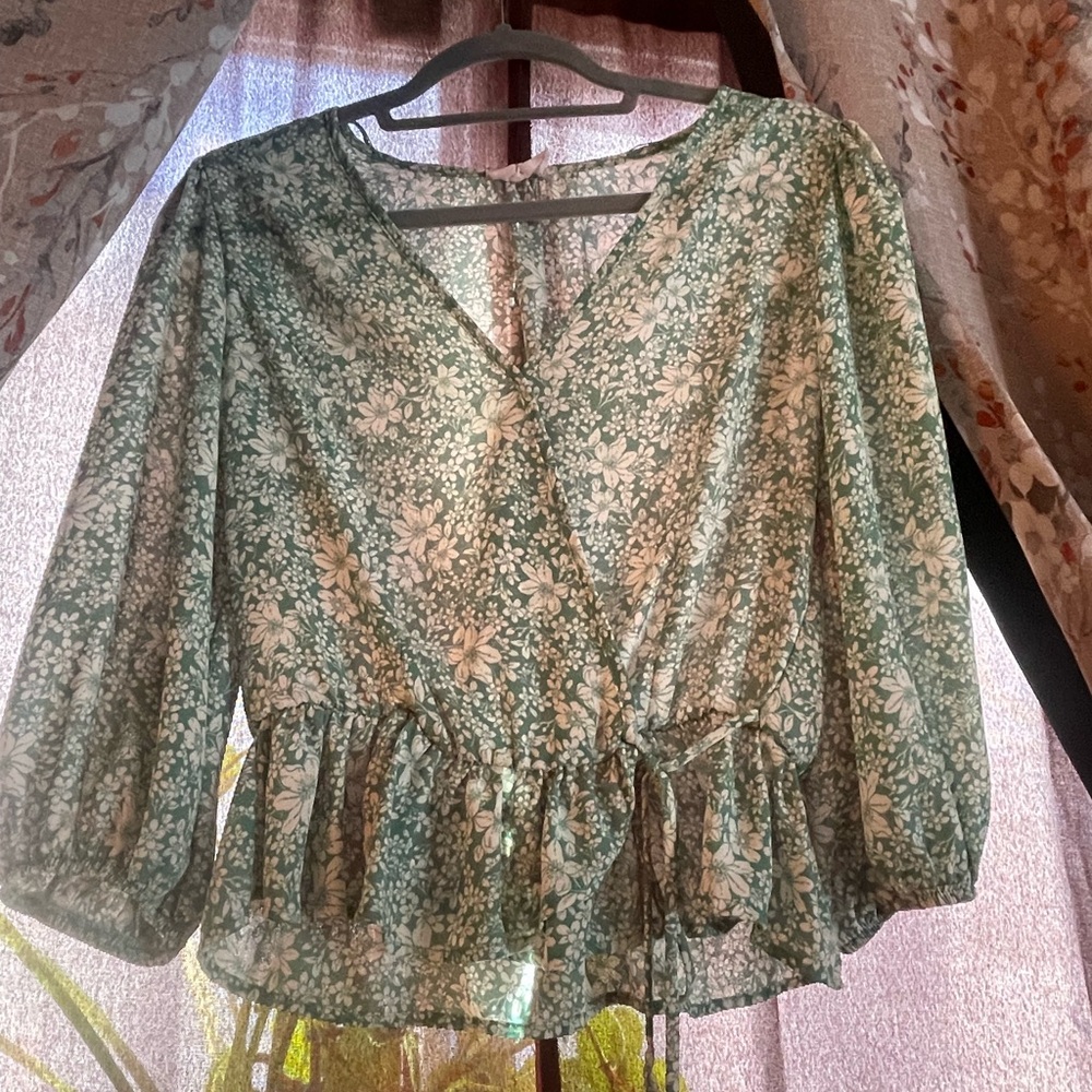 Sienna Sky Green Floral Blouse